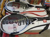 Pr Wilson Hammer H6 tennis racquets w cases
