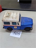 Vintage Tin Mail Truck Bank