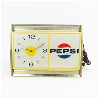 Vintage Lighted Pepsi Clock/Sign