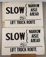 Vintage Lift Truck Cardboard Signs