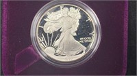 1987 Proof American Silver Eagle 1oz w/ Box & COA