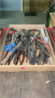 Lot of pliers, channel locks, side cutters and