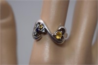 Open Heart Mother's Ring w/ Semi-Precious Stones