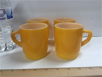 (4) Orange Fire King Mugs