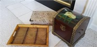 SMALL TRUNK, SERVING TRAY, LETTER BOX