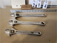 3 Crescent Wrenches