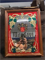 Vintage Mondavi Wines Mirror Sign 18" x 14" Frame
