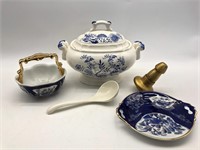 Blue & White Porcelain Items & More