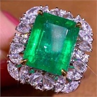 5.4ct natural emerald ring in 18K gold