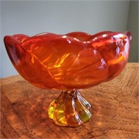 Amberina Glass Candy Dish