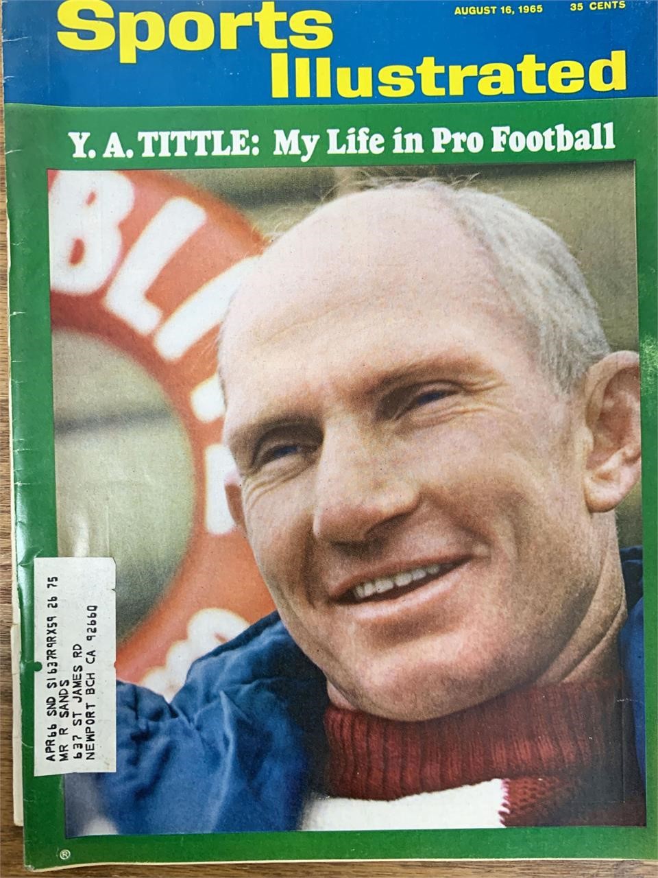 Sports Illustrated Magazine 1965 Y. A. Tittle Issu