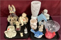 2 Trays Of Decorative Items Including Angels,