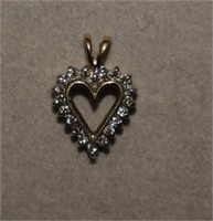 10K & Diamond Heart Pendant