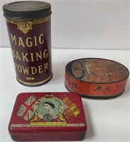 Vintage Tins Incl Magic Baking Powder