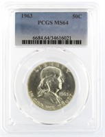1963 MS64 Franklin Silver Half Dollar