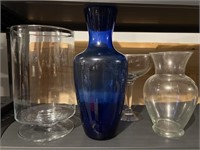 Four Large Glass Flower Vases