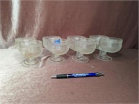 (4) Antique Clear Glass Condiment Dishes