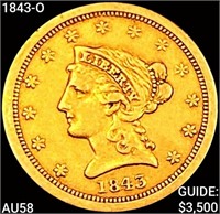 1843-O $2.50 Gold Quarter Eagle CHOICE AU