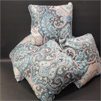 New 5 Paisley Grey Blue Peach Throw Pillows
