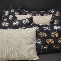 New 7 Sequin & Beaded Throw Pillows
