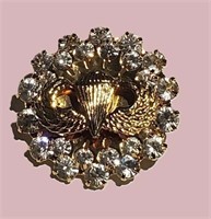 VTG U.S. ARMY AIRBORNE MOTHER'S CRYSTAL BROOCH