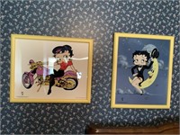 Two Betty Boop pictures 18” x 15”