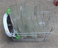 Wire Rack full of Pryex Baking Dishes