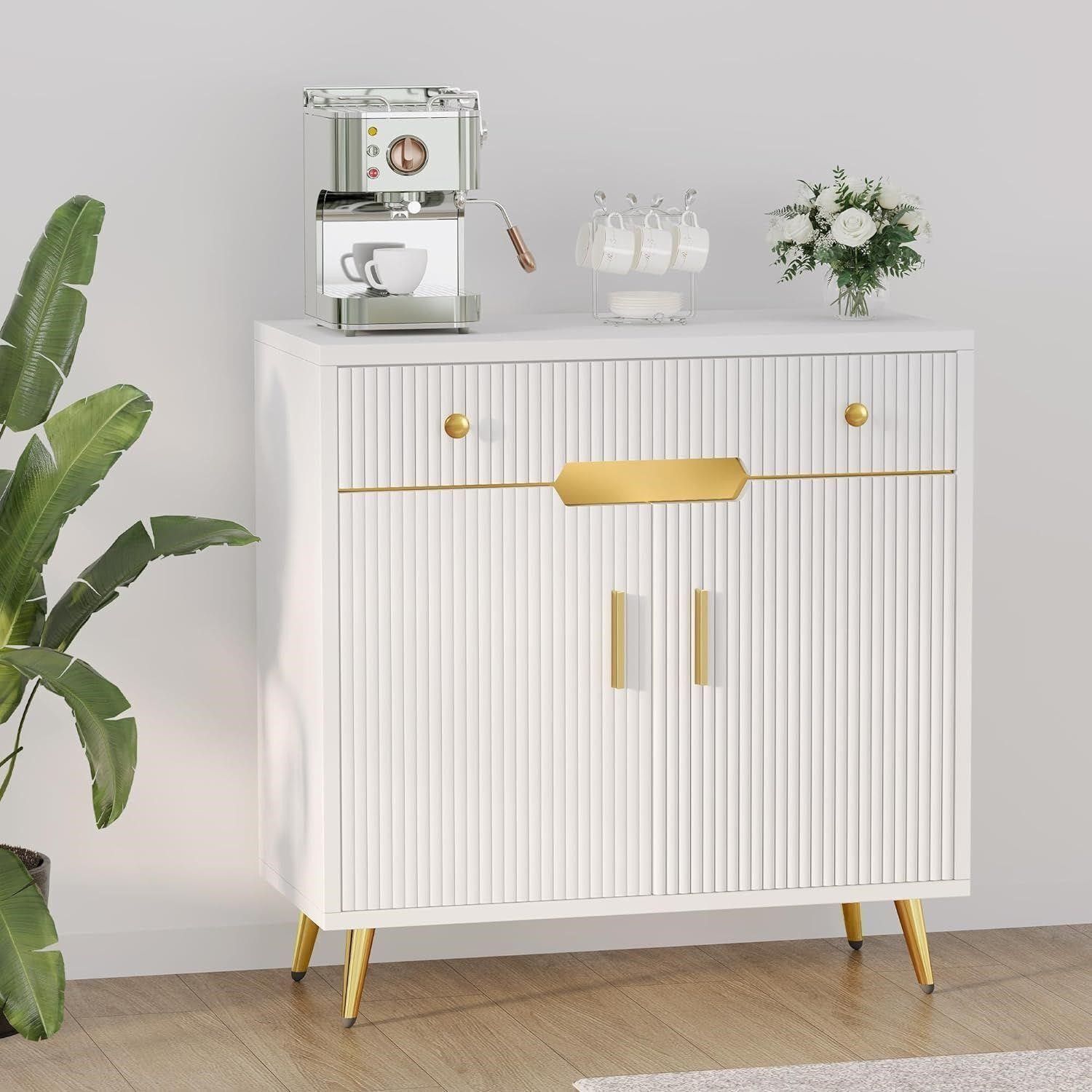 Sideboard Buffet Cabinet w/Drawer White