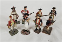 8 Cast Metal Revolutionary Soldier Figures