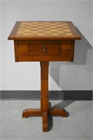 Vintage Hand Crafted Pedestal Chess Games Table