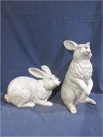 ceramic rabbits one damaged
