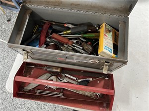 Metal Tool Box With Assorted Tools