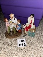 Barbie and Norman Rockwell Figurines