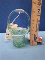 Fenton Carnival Glass Opalescent Blue Basket