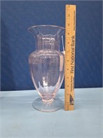 Pale Pink Footed Vase Glass