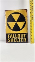 New Metal Sign "Fallout Shelter" 8" x 11 3/4"