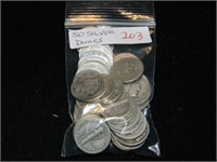 Bag (50) Silver Dimes