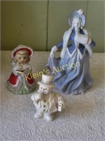 lot of vtg porcelain figurines 1960's caroler, ++