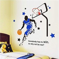 (New) 3D Basketball Wall Decal (Blue Basketball