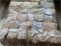 ASSORTED LINENS AND HAND CROCHETED