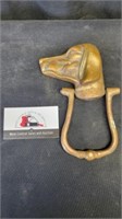 Vintage brass dog door knocker