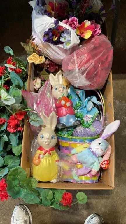 Assorted Floral, Easter Items, 2 Boxes