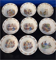 9 Royal Doulton Bunnykins Bowls