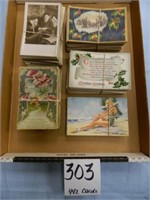 Approx. 442 Postcards In A Box (Large Variety Of