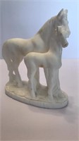 China Marble Horse and Foal Figurine