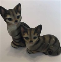 Pair or Porcelain Tabby Cats