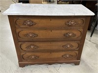Victorian Stye Mahogany Marble Top Dresser