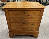 Antique English Traditional Pine Four Drawer Chest
