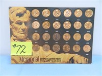 (24) Lincoln Memorial Cents 1959-1982 on Card UNC