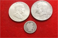 Lot of 3 90% Silver Coins